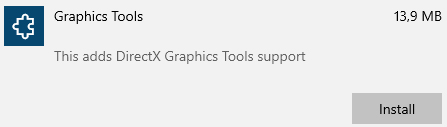 windows 10 graphics tools support